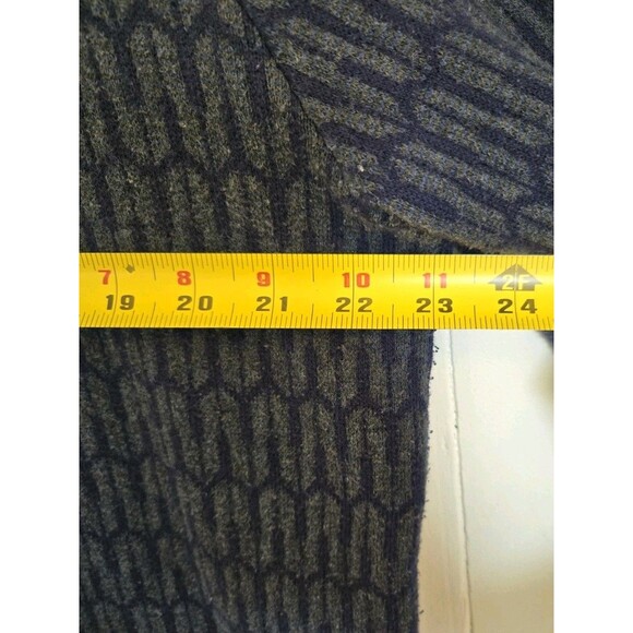 Vintage Tasso Elba Cardigan Mens L Zig Zag Geometric Grandpa Sweater Pocket Blue - Picture 6 of 7